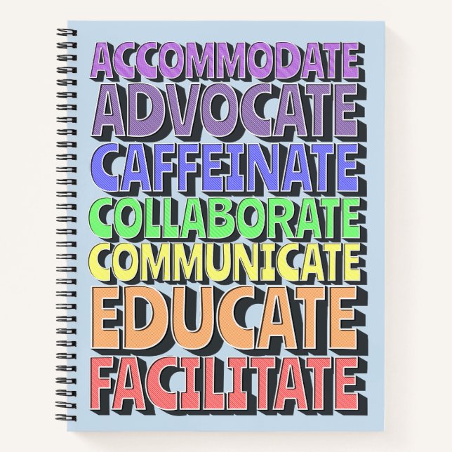 Cuaderno 8.5 x 11 Spiral Notebook - A Teacher's Day (Anverso)