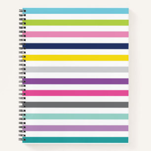 Cuaderno 8.5x11 Rayas brillantes y alegres para portátiles