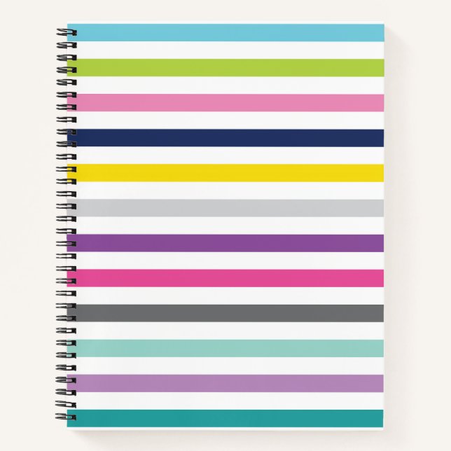 Cuaderno 8.5x11 Rayas brillantes y alegres para portátiles  (Anverso)