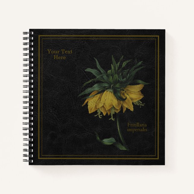 Cuaderno 8,5x8,5" Fritillaria Imperialis Black Notebook (Anverso)