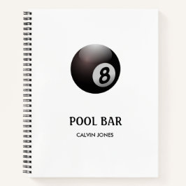 Cuaderno 8 bar de billar de bola blanco
