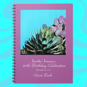 Cuaderno 90.ª Fiesta de Cumpleaños Libro, Agave y Cactus
