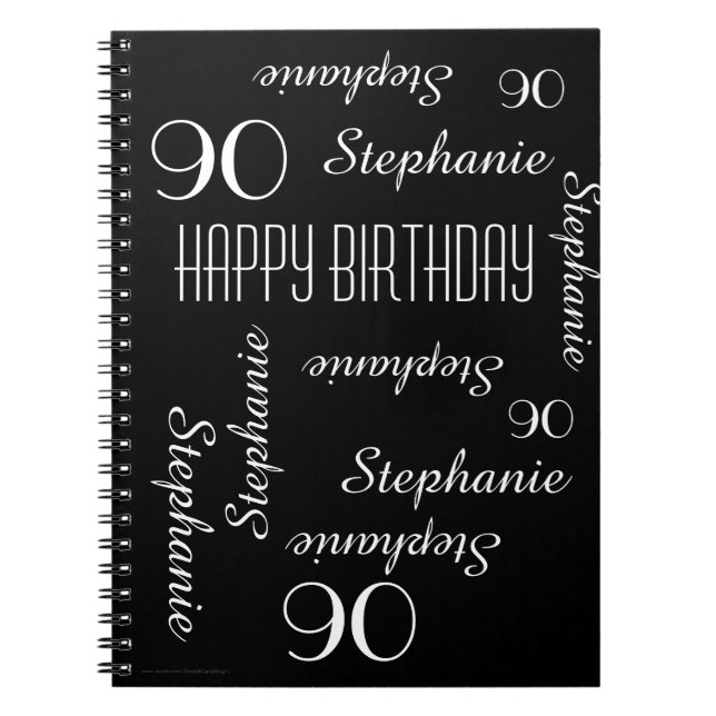 Cuaderno 90.º libro de invitados de fiesta de cumpleaños, n (Frente)