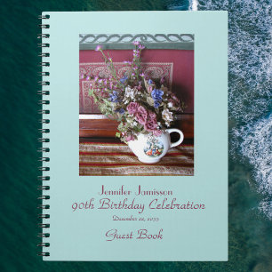 Cuaderno 90.º libro de invitados de la fiesta de cumpleaños