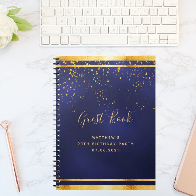 Cuaderno 90.º libro de oro azul de la fiesta de los cumplea (Subido por el creador)