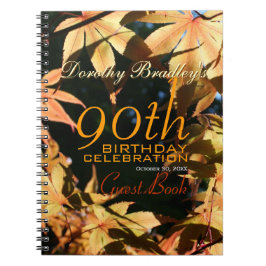 Cuaderno 90.o Libro de visitas del personalizado del otoño