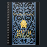Cuaderno 90h Birthday Celebration Art Deco Custom Guest B<br><div class="desc">Customizable Birthday Guest Book. You can easily change text color,  font,  size and position by clicking the customize button.</div>