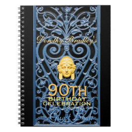 Cuaderno 90h Birthday Celebration Art Deco Custom Guest B