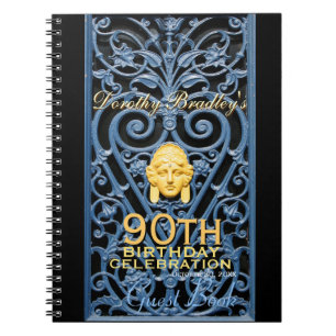 Cuaderno 90h Birthday Celebration Art Deco Custom Guest B
