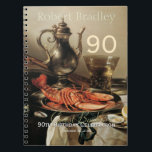 Cuaderno 90th Birthday Celebration Customizable Guest Book<br><div class="desc">Table with lobster,  large silver jug,  fruit bowl,  violin and books by Pieter Claesz.  Pieter Claesz (c. 1597–1 January 1660) was a Dutch Golden Age painter of still lifes. Customizable Birthday Guest Book. You can easily change text color,  font,  size and position by clicking the customize button.</div>