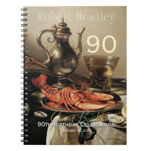 Cuaderno 90th Birthday Celebration Customizable Guest Book (Frente)