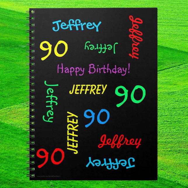Cuaderno 90th Birthday Party Guest Book, Repeat Name Black (Subido por el creador)