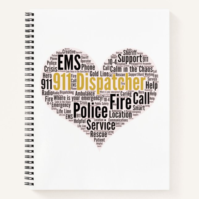 Cuaderno 911 Dispatcher Word Cloud Coffee Mug (Anverso)