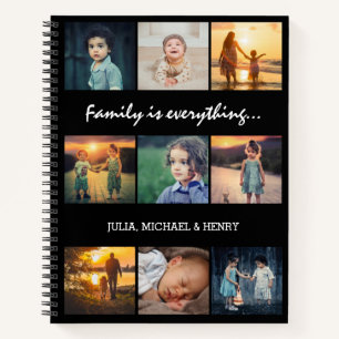 Cuaderno 9 Collage de fotos Personalizado Familia de textos