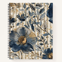 Cuaderno A Beautiful Combination of blue Floral and Pattern