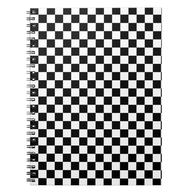 Cuaderno A cuadros negro y blanco (Frente)