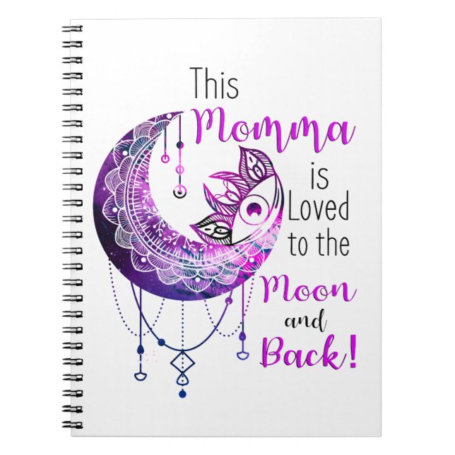 Cuaderno A esta mamá le encanta la luna y la espalda (Frente)
