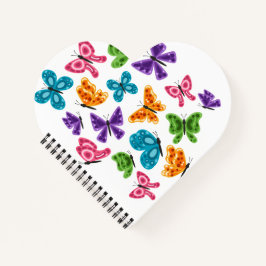 Cuaderno a la moda de las mariposas coloridas