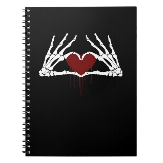 Cuaderno A la muerte - Manos Skeleton Heart (Frente)