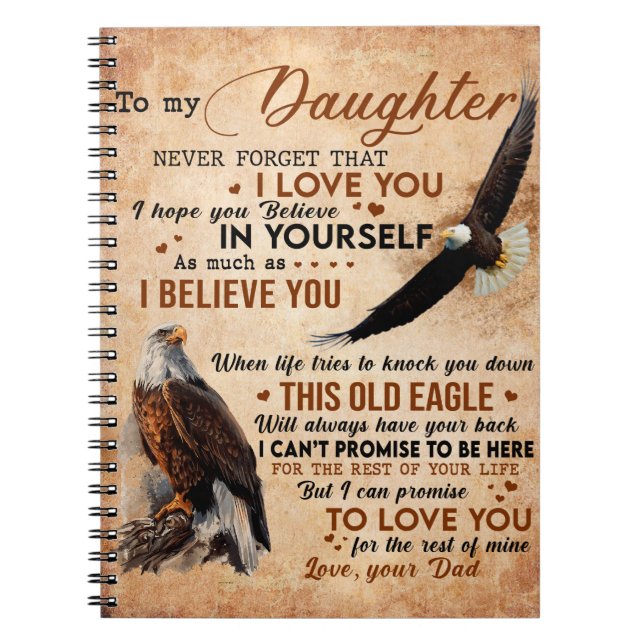 Cuaderno A Mi Hija Regalo, Papá Y Hija, Eagle Lover (Frente)
