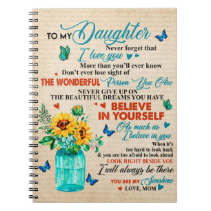 Cuaderno A mi regalo de hija, a Butterfly Lover, a Sunflowe
