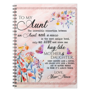 Cuaderno A Mi regalo de tía, regalo de mariposa de sobrina