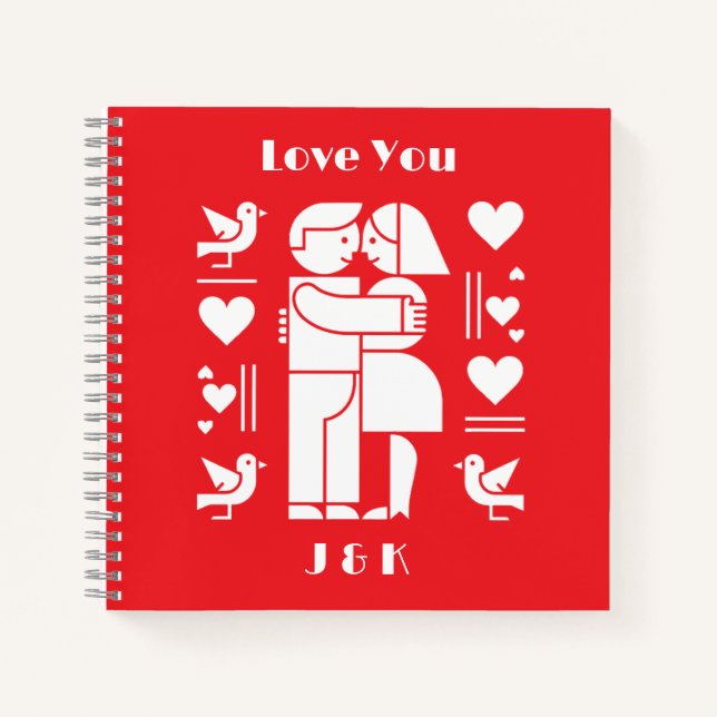 Cuaderno A modern Bauhaus personalized Valentine’s Day (Anverso)