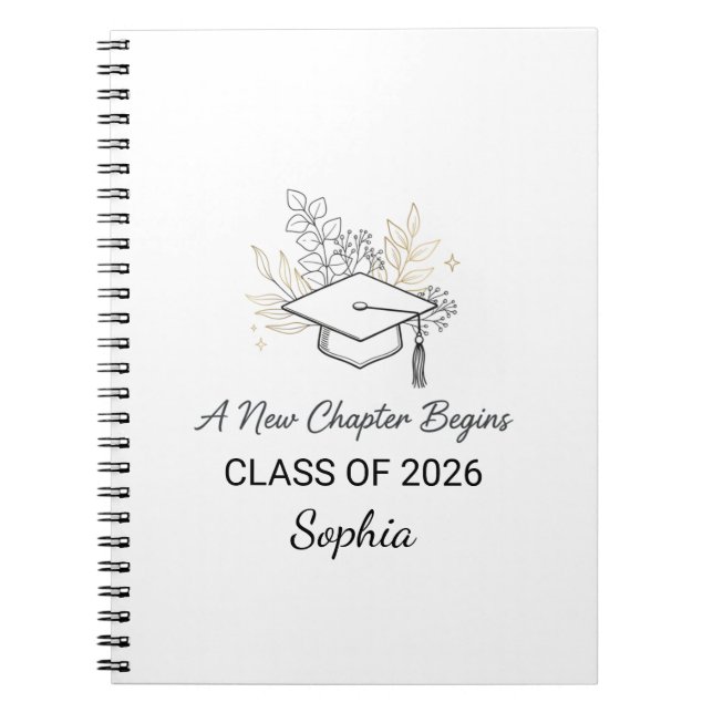 Cuaderno A New Chapter Begins Class of 2026 Personalized (Frente)