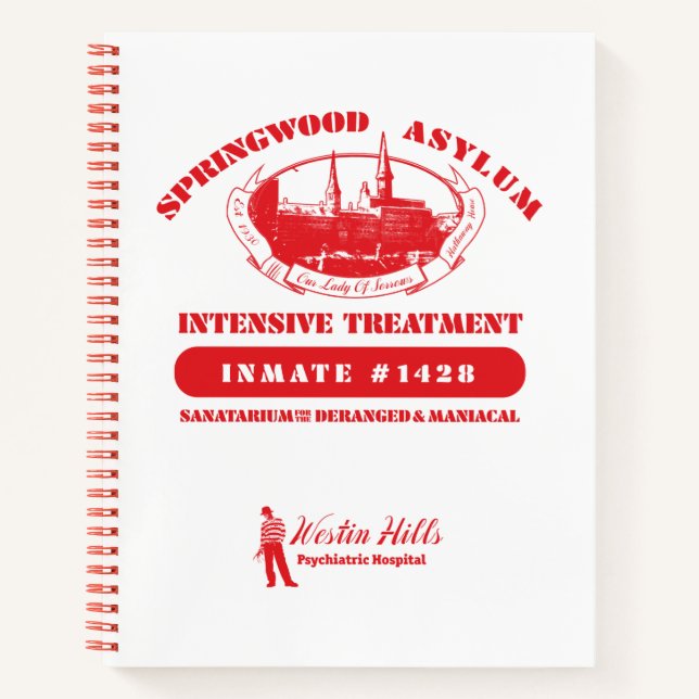 Cuaderno A Nightmare on Elm Street | Springwood Asylum (Anverso)