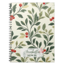 A Notebook with Pattern For Botanical Handpainted