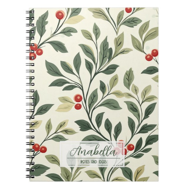 Cuaderno A Notebook with Pattern For Botanical Handpainted (Frente)