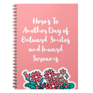 Cuaderno A otro día de sonrisas hacia el exterior divertido
