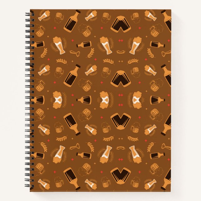 Cuaderno A spiral notebook with a brown cover (Anverso)
