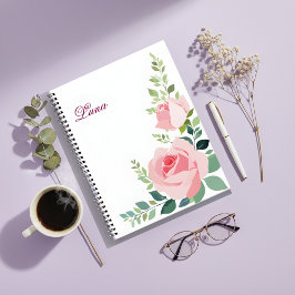 Cuaderno A Touch of Floral Grace - Stylish Floral Notebook
