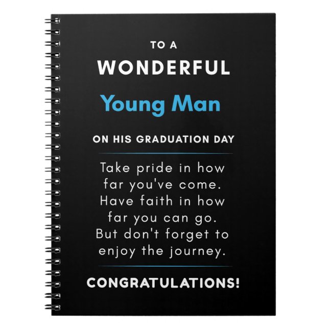Cuaderno A Un Maravilloso Joven En Su Día De Graduación (Frente)
