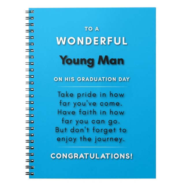 Cuaderno A Un Maravilloso Joven En Su Día De Graduación 2 (Frente)