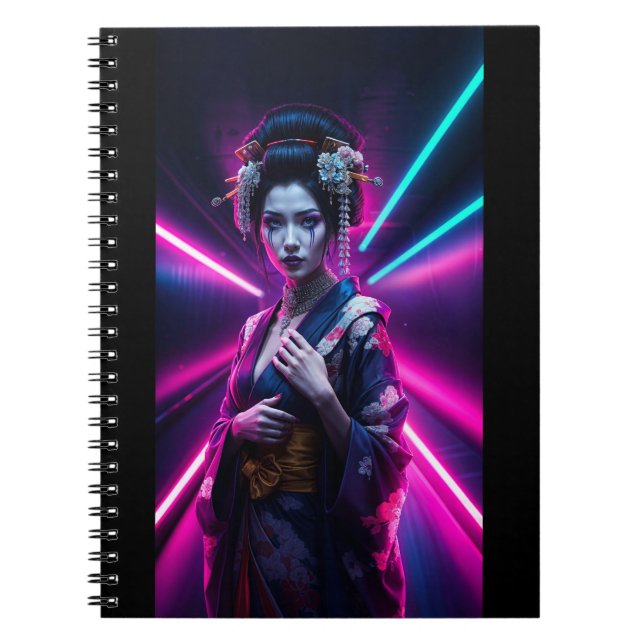 Cuaderno A woman in a traditional Japanese kimono stands  (Frente)
