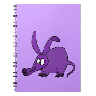 Cuaderno Aardvark púrpura divertido