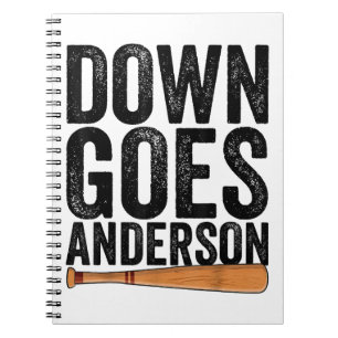 CUADERNO ABAJO VA ANDERSON REGALO DE BÉISBOL DIVERTIDO ANDE