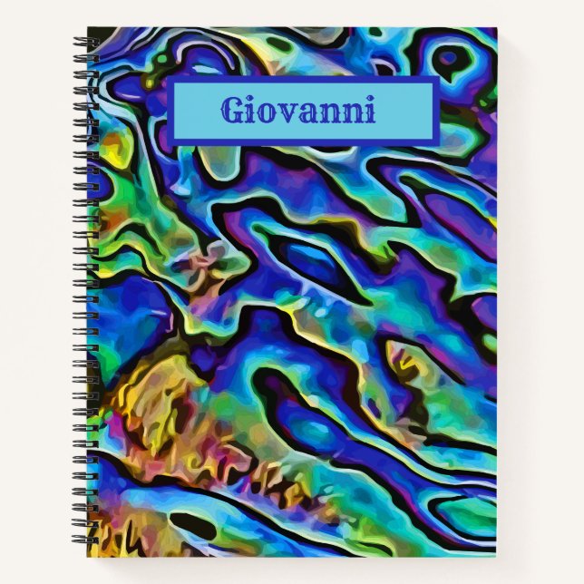 Cuaderno Abalone Seashell Psicodélico Irridescente (Anverso)