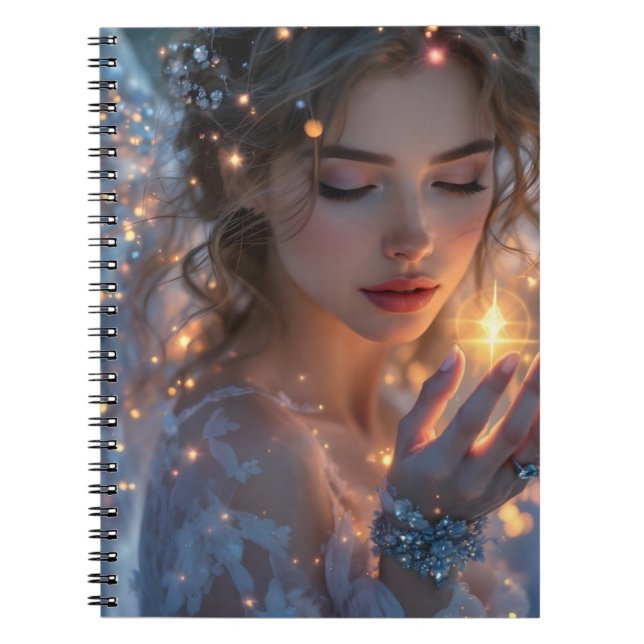 Cuaderno Abandonador de luz celeste - Angel sostiene la est (Frente)