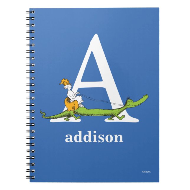 Cuaderno ABC del Dr. Seuss: Letra A - Blanco | Añadir su no (Frente)