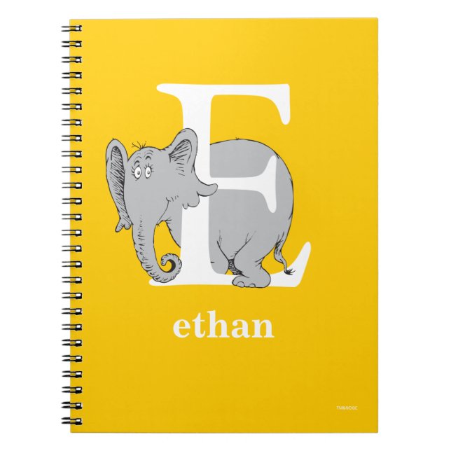 Cuaderno ABC del Dr. Seuss: Letra E - Blanco | Añadir su no (Frente)