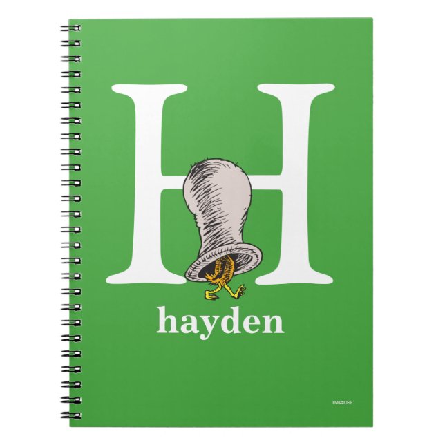Cuaderno ABC del Dr. Seuss: Letra H - Blanco | Añadir su no (Frente)
