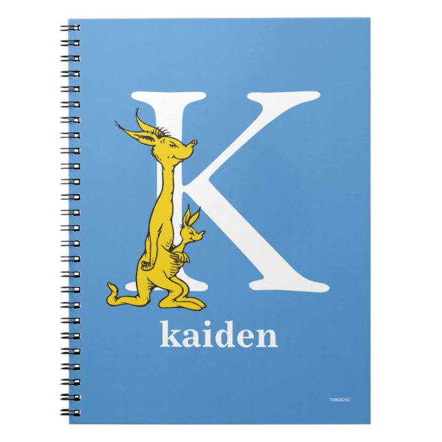 Cuaderno ABC del Dr. Seuss: Letra K - Blanco | Añadir su no (Frente)