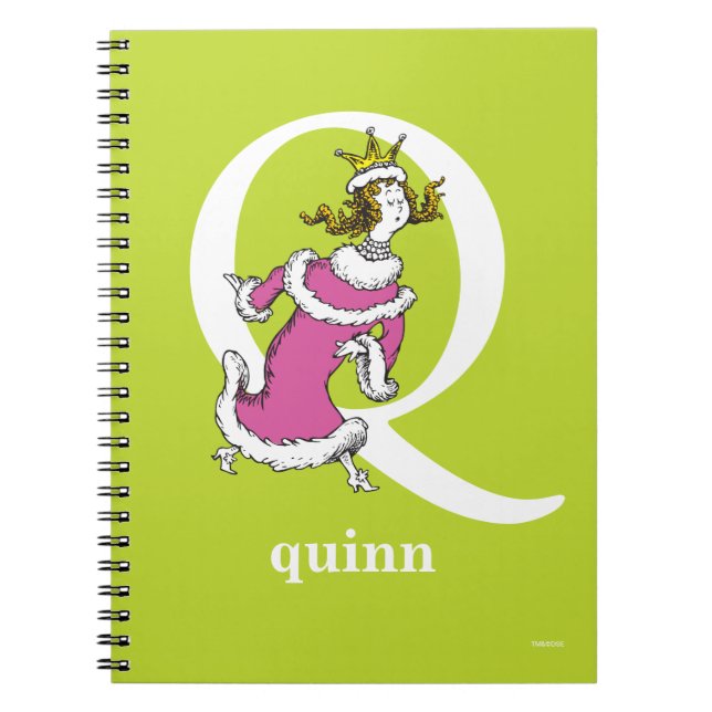 Cuaderno ABC del Dr. Seuss: Letra Q - Blanco | Añadir su no (Frente)