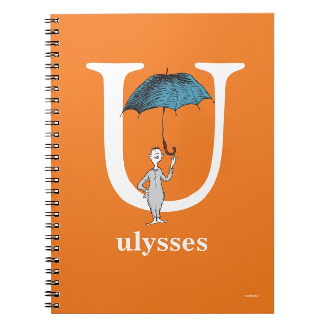 Cuaderno ABC del Dr. Seuss: Letra U - Blanco | Añadir su no (Frente)