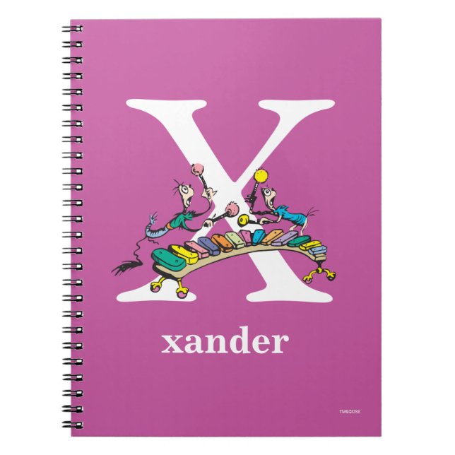 Cuaderno ABC del Dr. Seuss: Letra X - Blanco | Añadir su no (Frente)