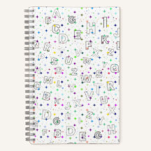 ABC sobre fondo estelar - Práctica (5,5" x8,5") 