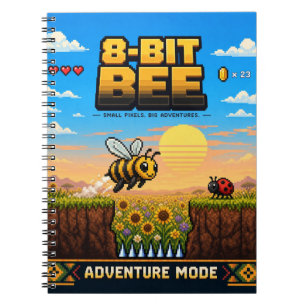 Cuaderno Abeja, arte de píxeles retro de 8 bits